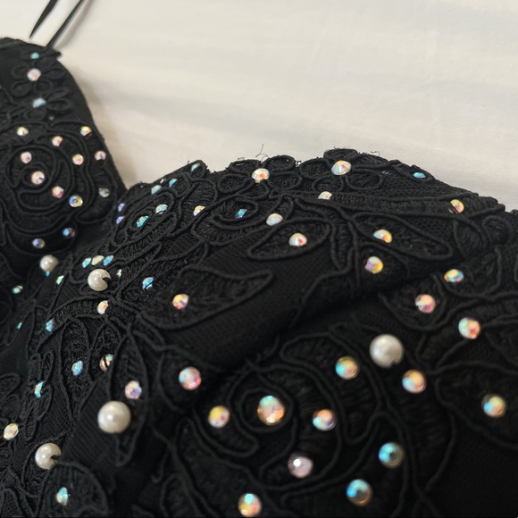 NWT CITY TRIANGLES Black High Slit Formal Gown - Picture 5 of 15